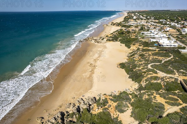 View over the beach coves Calas de Roche