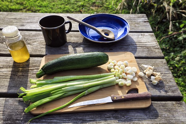Vegetables on wooden board