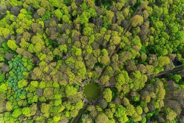 Aerial view of Benrath Palace Park