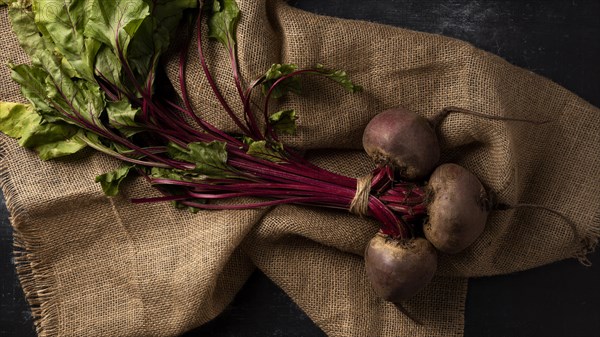 Top view beets sack