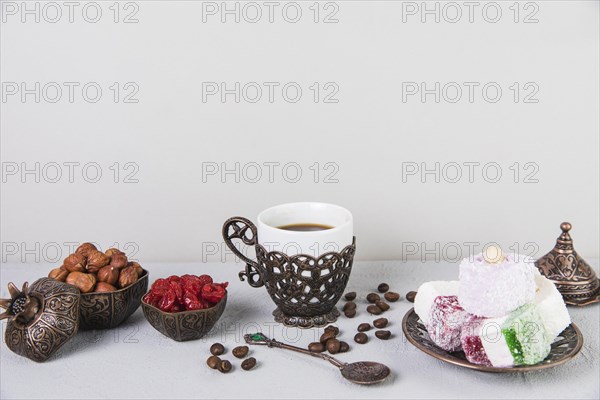 Turkish delight with coffee hazelnuts