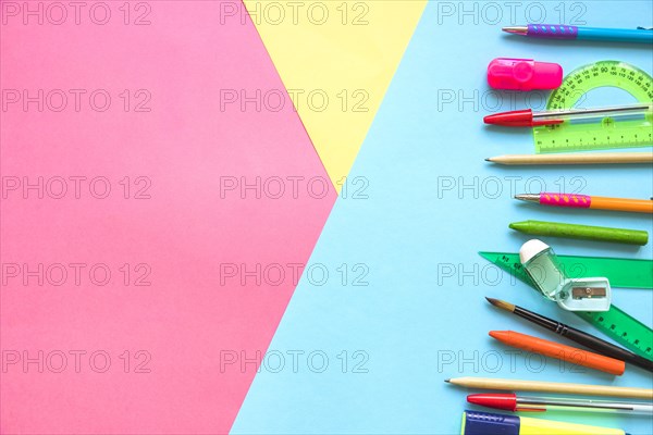 Row various stationery