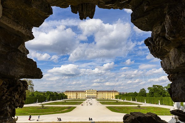 View of Schoenbrunn Palace from the Neptune Fountain