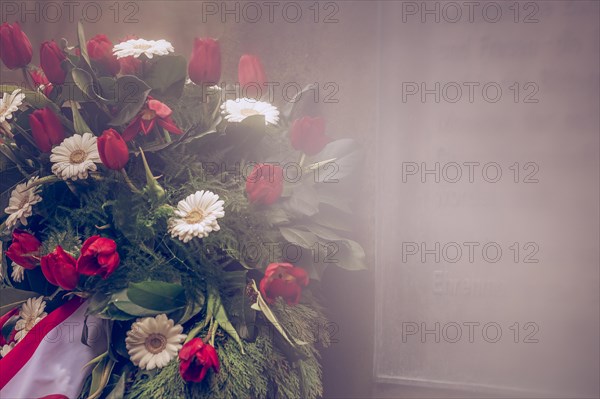 Memorial wreath at the war memorial