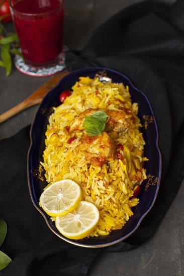 Chicken rice cooked indian style