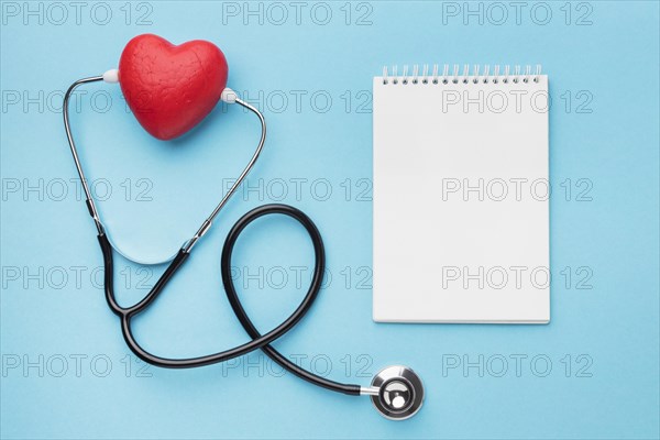 Top view world heart day stethoscope