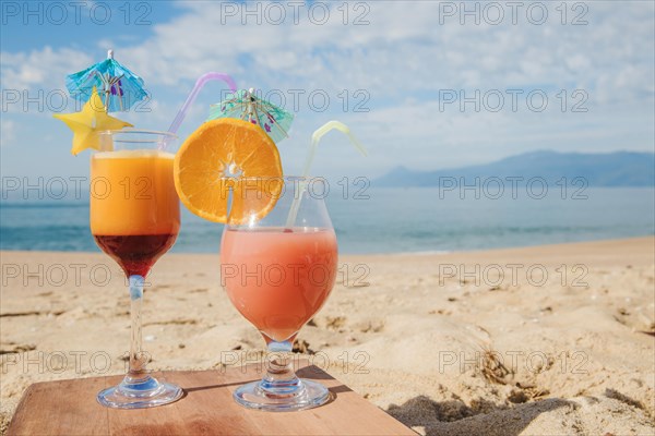 Tropical cocktail served beach