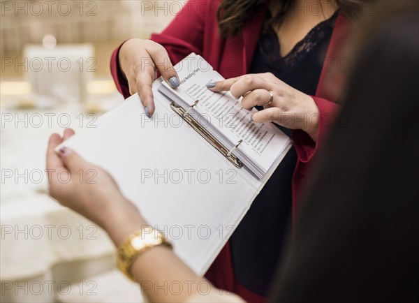 Event manager showing plan paper