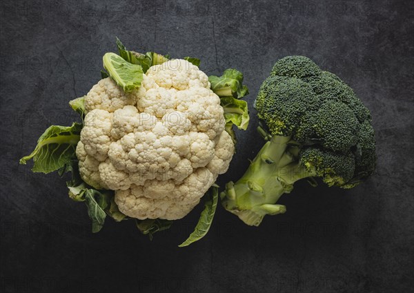 Top view arrangement cauliflower