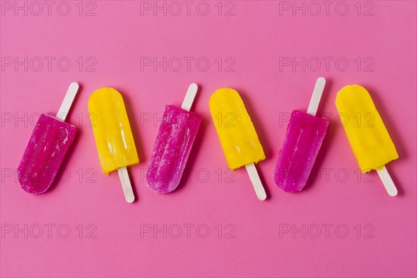 Top view flavored ice cream sticks