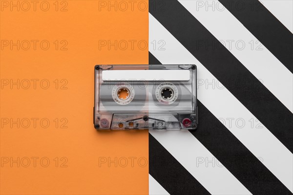 Vintage cassette mix tape top view