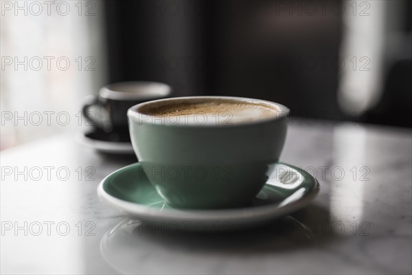 Ceramic cup cappuccino saucer table