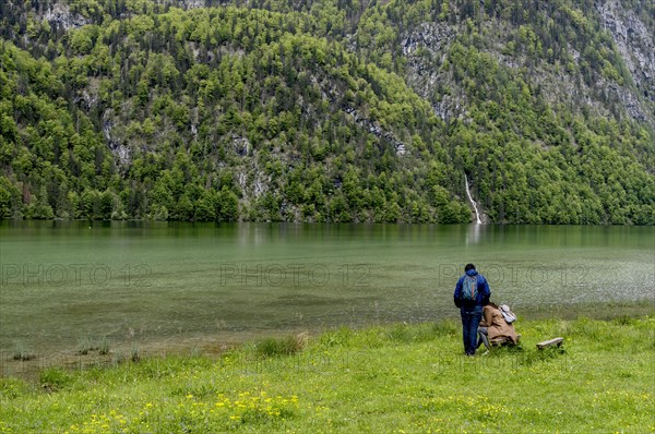 Hikers at Koenigssee near Saleh Station