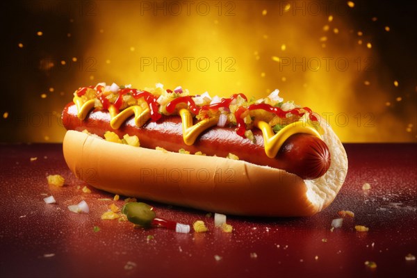 Appetisingly served hot dog with mayonnaise