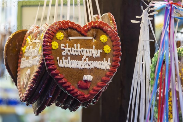 Gingerbread heart with the inscription Christmas market Stuttgart