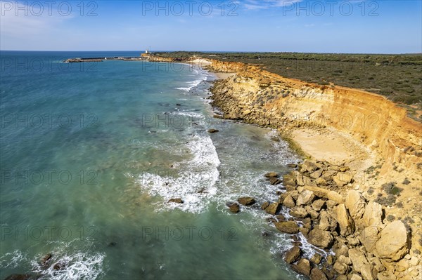 View over the cliffs with beach bays Calas de Conil