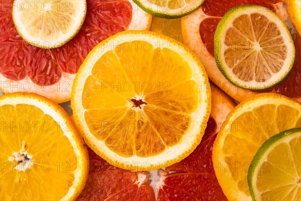 Top view salad fresh citrus fruits