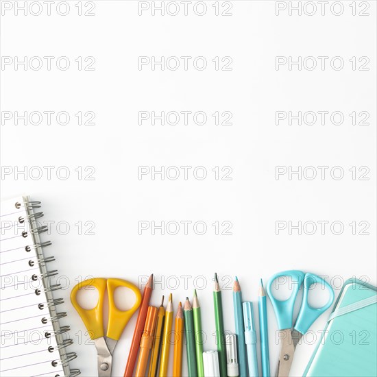 Colorful school supplies