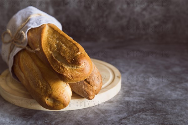 Freshly made baguette table