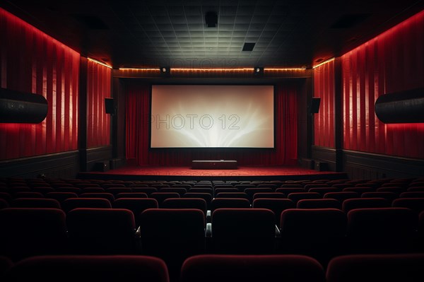 Cinema hall with big screen