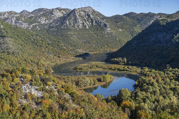 Landscape on the river Crnojevic near Rijeka Crnojevica