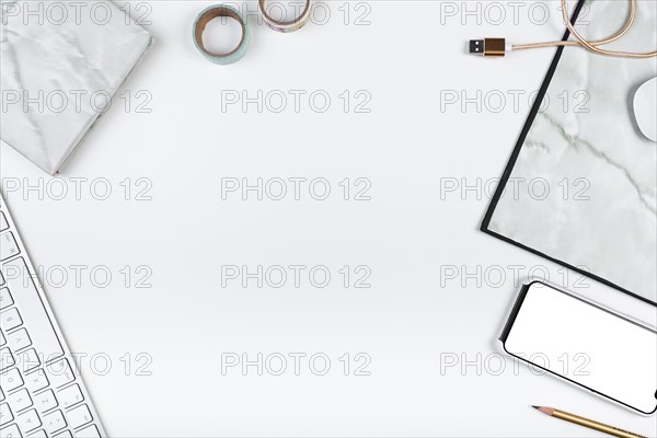 Minimalistic workplace with gadgets