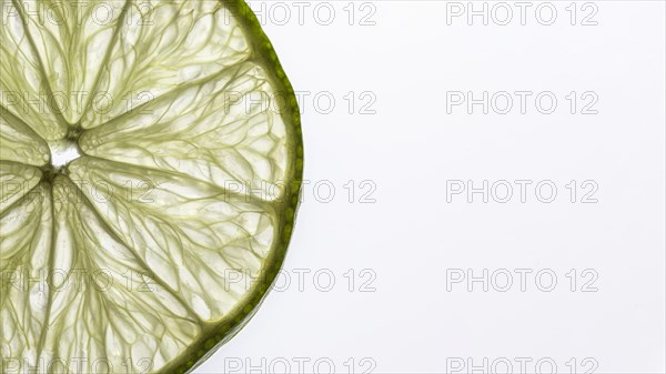 Top view lime slice with copy space