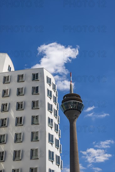 Gehry buildings and Rhine Tower