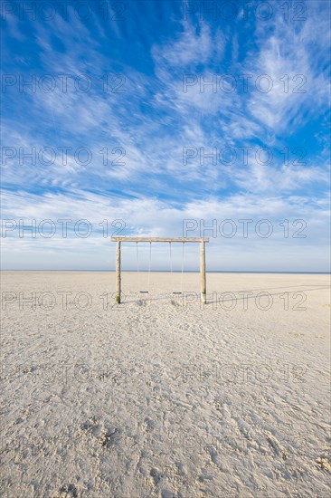 Swing on an empty beach in St Peter-Ording