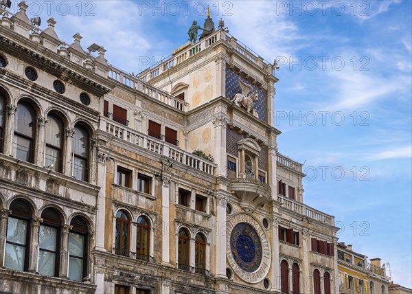 Torre dell'Orologio or Clock Tower on St Mark's or San Marco square in Venice