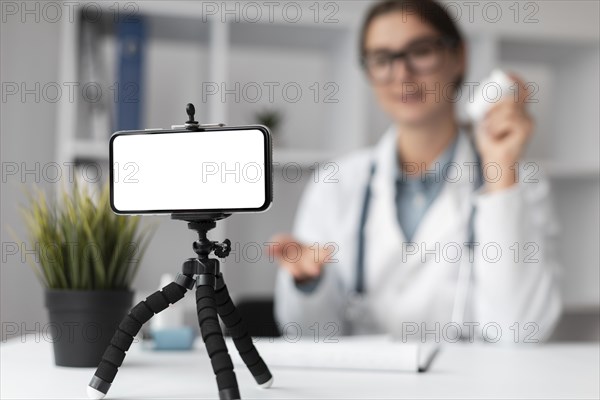 Portrait doctor video conferencing clinic