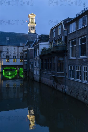 Dordrecht City Hall in the blue hour