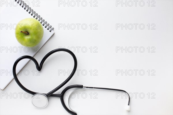 Front view green apple stethoscope