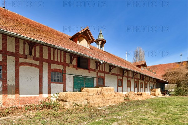 Old abandoned building of farm called 'Alter Gutshof Am stillen Meiler'. A former farm located next to closed down power plant in Philippsburg