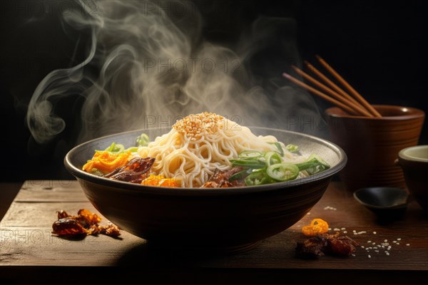 Steaming Ramen Soup Bowl