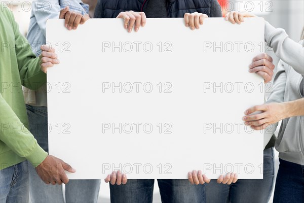 Hands holding copy space black lives matter cardboard