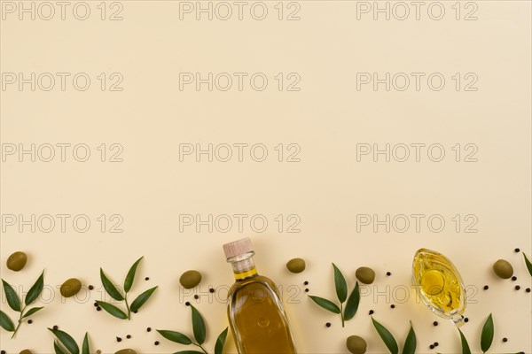 Olive oil pink background