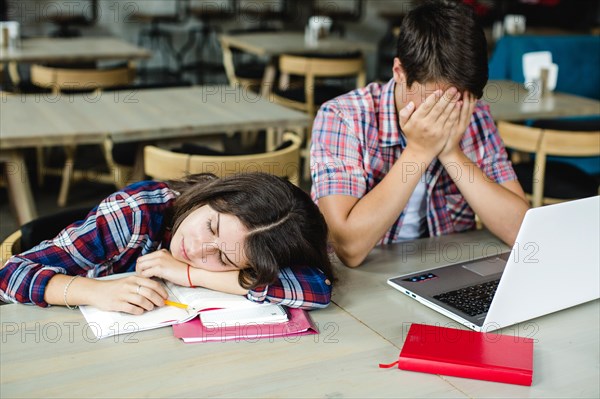 Exhausted students desktop