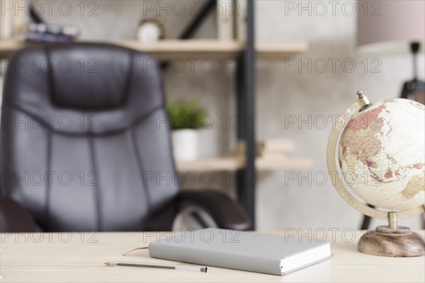 Close up modern minimalist desk