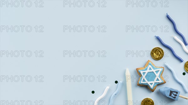 Top view hanukkah concept