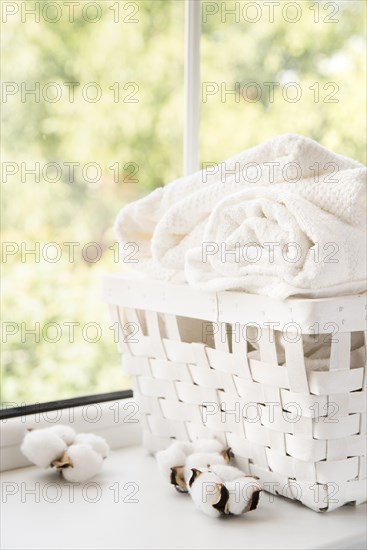 White laundry basket window