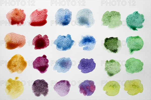 Color palette watercolor stains