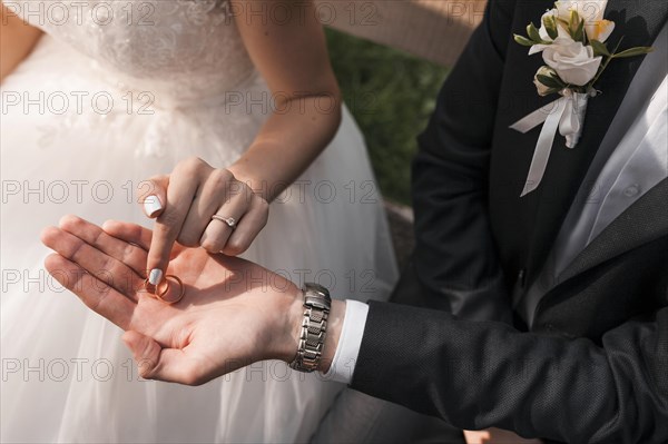 Couple with wedding rings