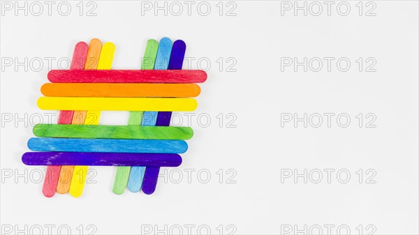 Pride flag colorful sticks