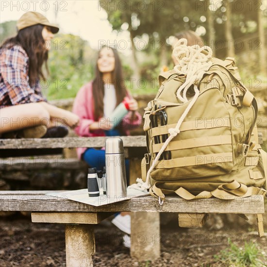 Tourist supplies near women