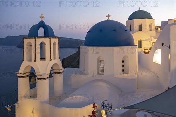 Two blue-domed churches