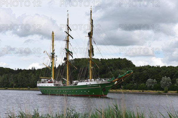 Sailing ship Alexander von Humboldt II in the Kiel Canal