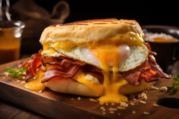 Breakfast sandwich with fried egg