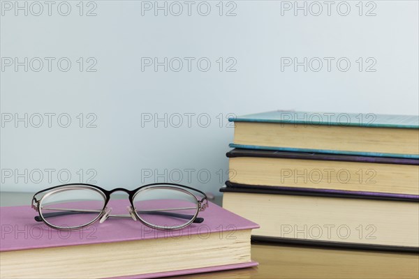 Still life with literature concept