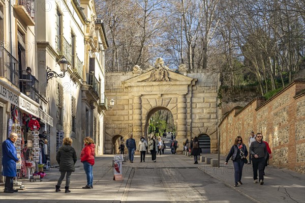 The Puerta de las Granadas gate to the Alhambra World Heritage Site in Granada